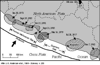 <p>Section of an active fault that has not experienced a significant earthquake for a long time</p>