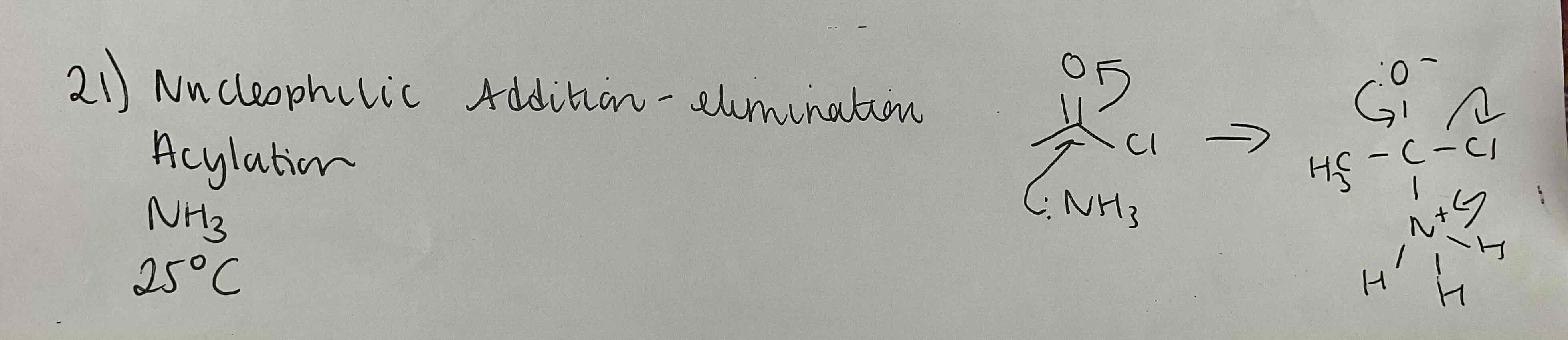 <ul><li><p>Nucleophilic addition elimination</p></li><li><p>With NH3</p></li></ul>