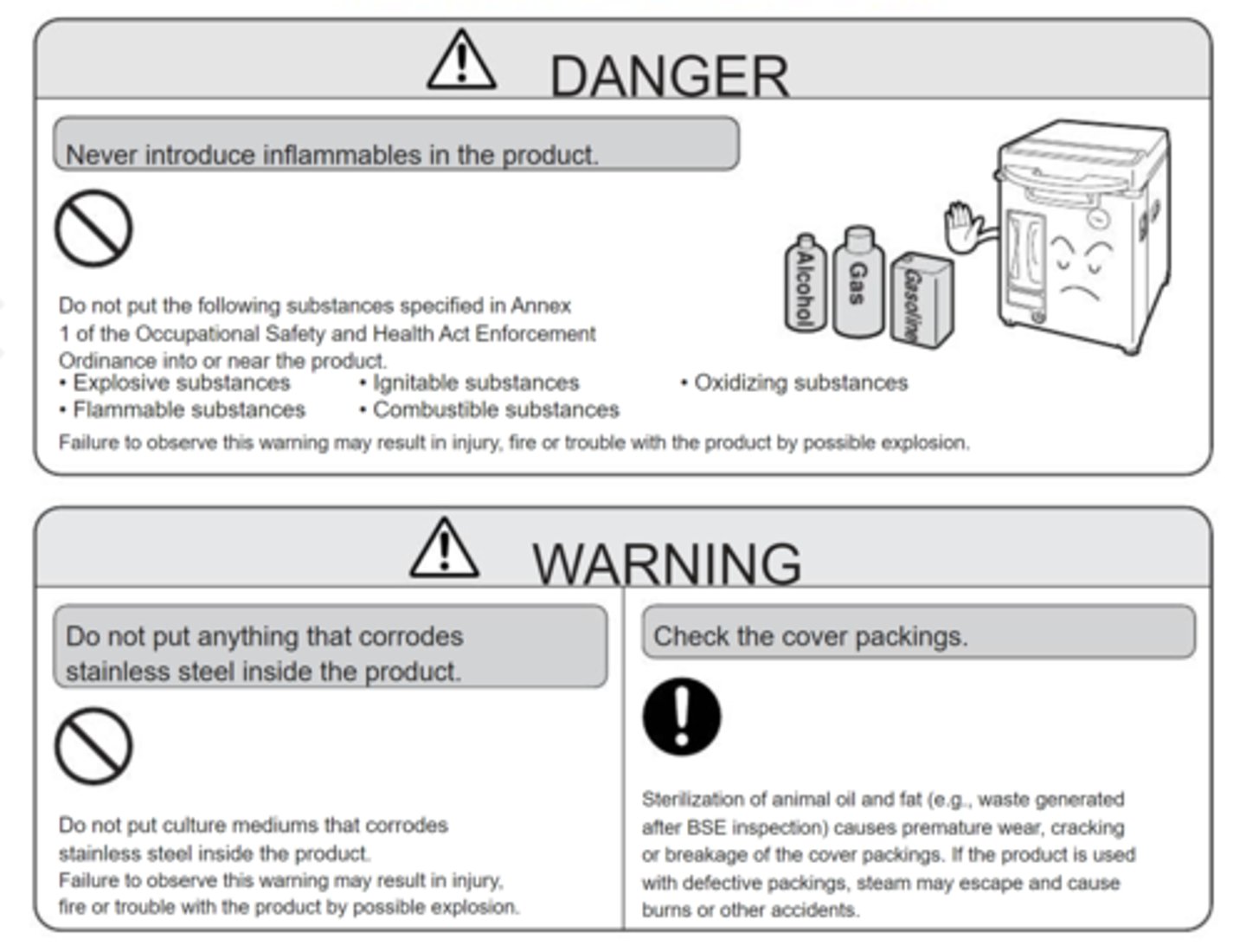 <p>information provided by a device manufacturer that gives detailed instructions on how to properly use and/or process the device</p>