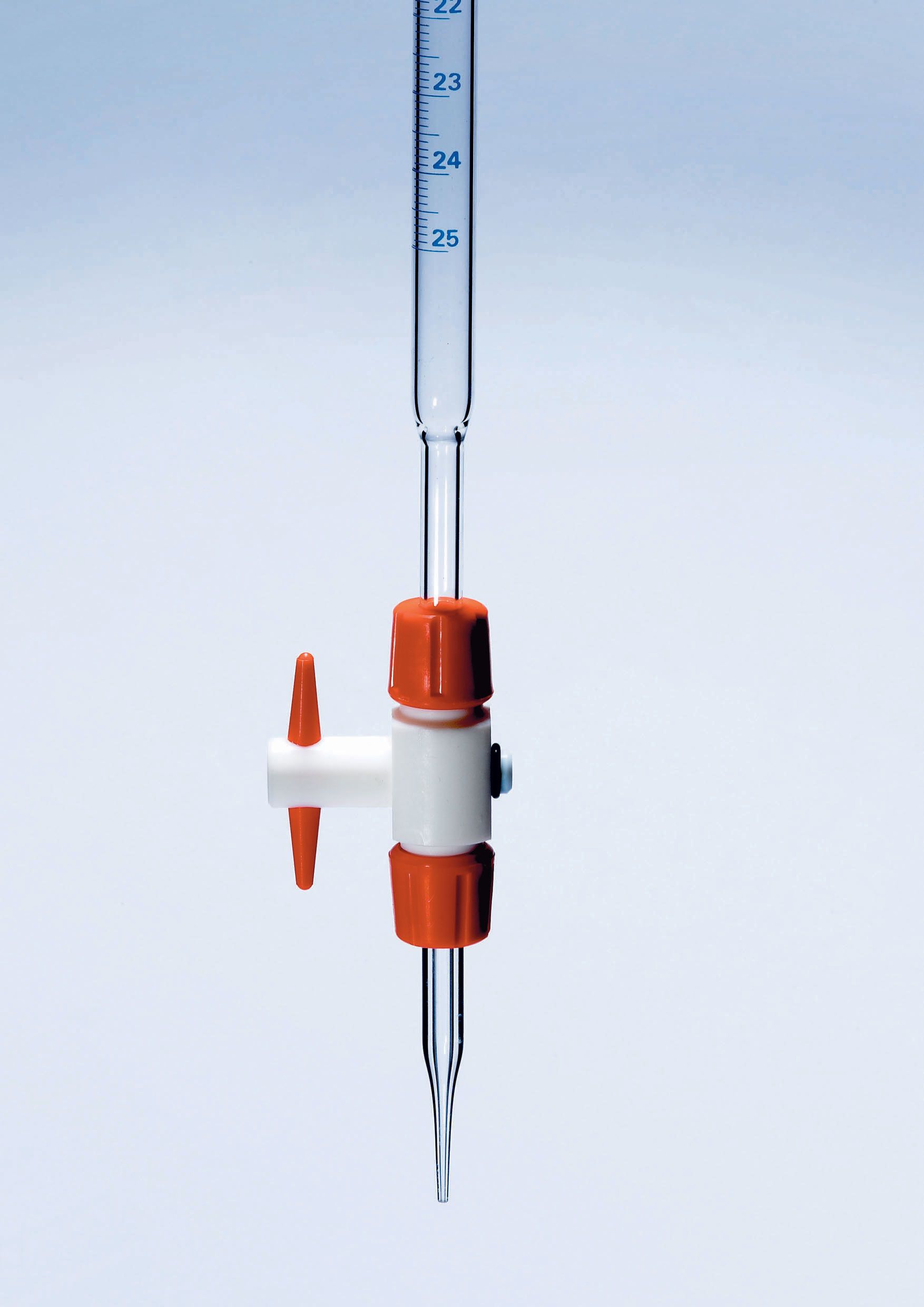 <p>Measures and dispenses precise amounts of liquid for titrations.</p>