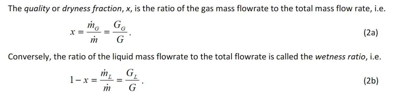 <p>Quality is how much the flow is gas (as a mass flow) because it originates from steam power plants and we want the gas and not the shitty water.</p>