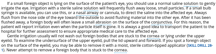eye care, normal eye: entire circle of iris is visible, pupils are round, usually equal in size, and react equally when exposed to light, both eyes move in same direction when following moving finger