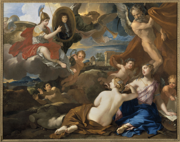 <p>peinture allegorique, <span style="font-family: Times New Roman, serif">style néo-classique</span></p>