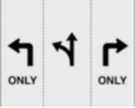 These pavement markings tell you that at the intersection ahead: