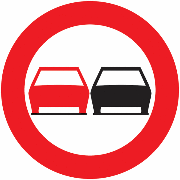 <p>verboden in te halen</p>