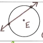 <p>A line that intersects a circle in two places</p>