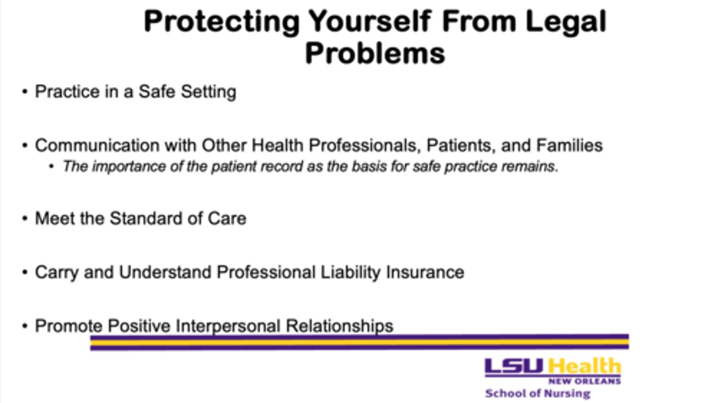 <p>- it provides financial protection and ensures the nurse is covered in case of a malpractice claim or legal dispute</p>