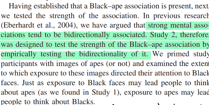 <ul><li><p>showing it’s bidirectional </p></li><li><p>It matters because <strong>strong mental associations </strong>tend to be bidirectional</p></li></ul>