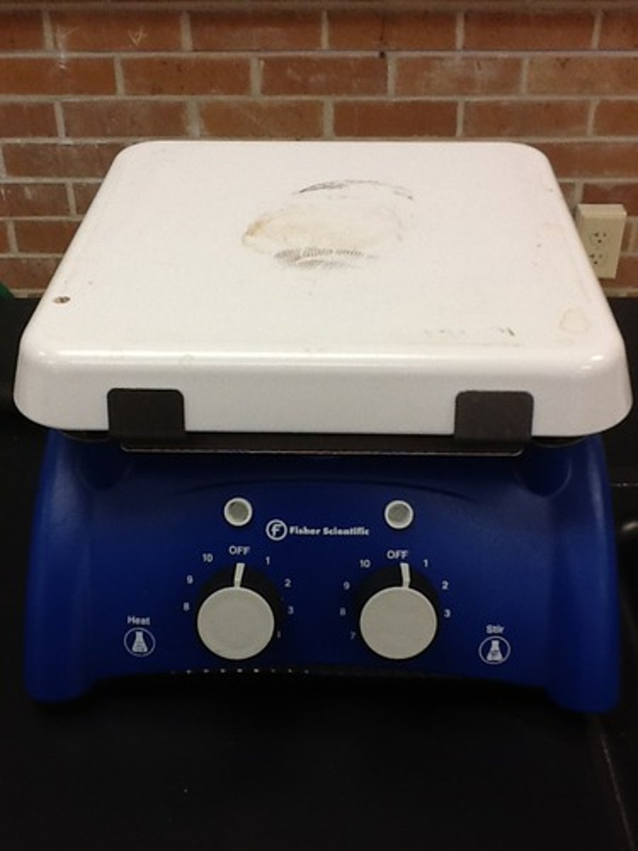 <p>mechanically mixes solutions when using a stir bar while providing precise, uniform heat</p>