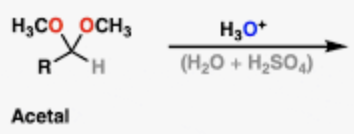 <p>Acetal + H2O + ROH → ?</p>