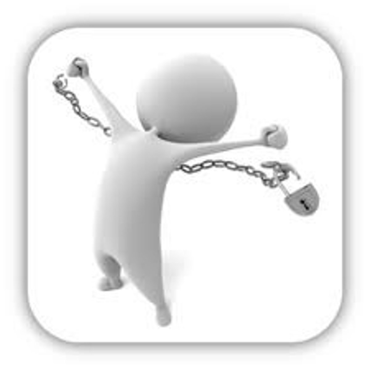 <p>something has been set free or released.</p>