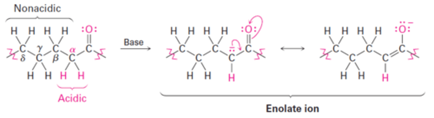 <p>Why can't non-α-hydrogens be removed by a base in tautomerization?</p>