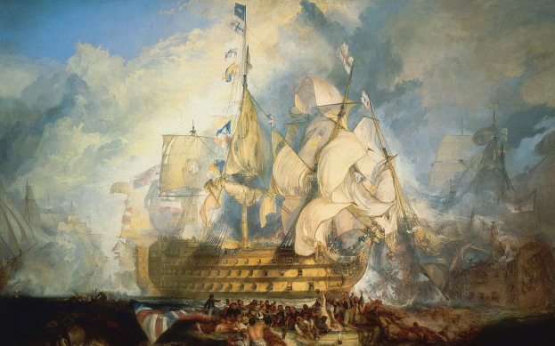 **The Battle of Trafalgar** by J.M.W Turner