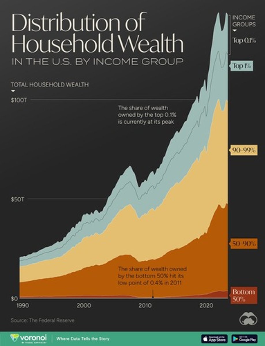 <p>The unequal distribution of assets among residents of the economy.</p>