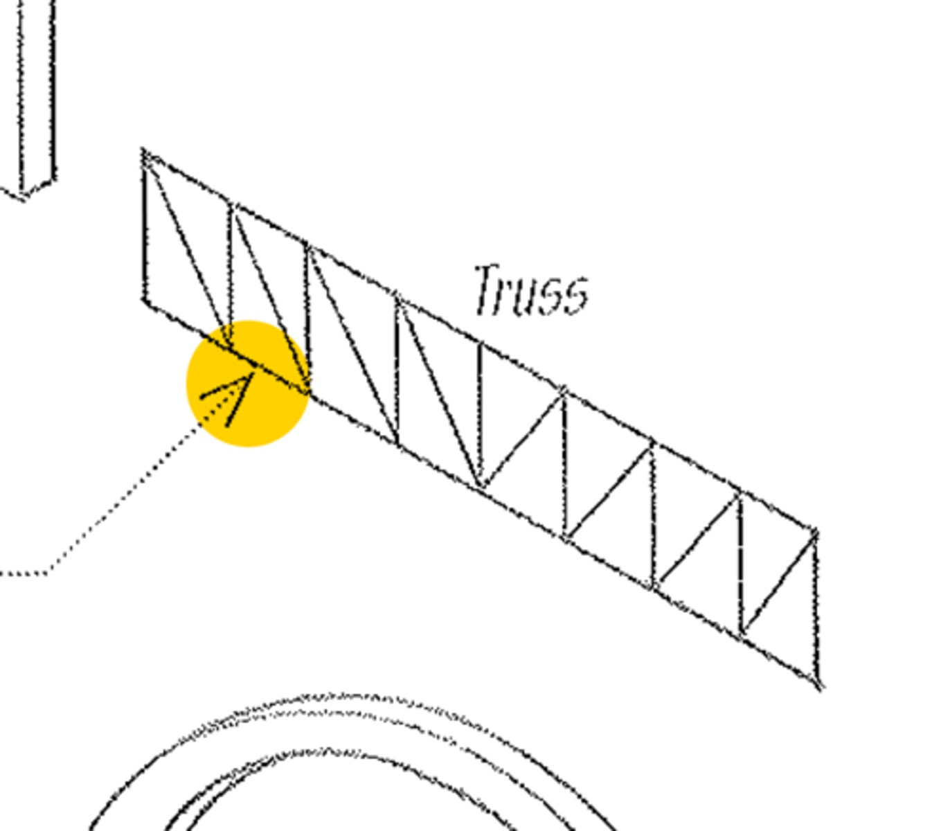 <p>a structure that redirects external forces primarily through the composition of tension and compression members, such as a truss</p>
