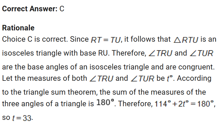 <p>caution never assume the whole thing is an isosceles so just solve 144 for a supplementary angle for t then find the missing angle</p>