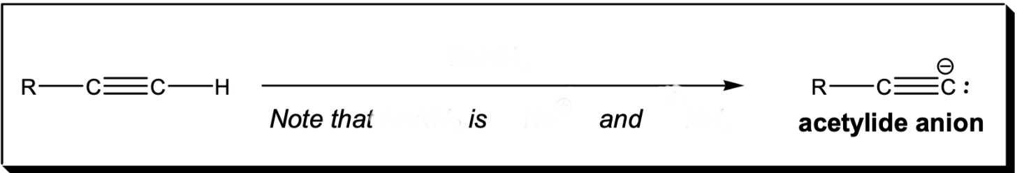 <p>Deprotonation of an alkyne</p>