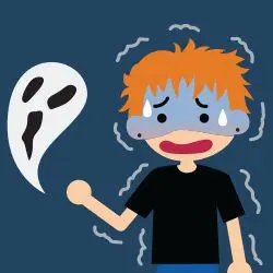 <p>fearful, be afraid, scary</p>