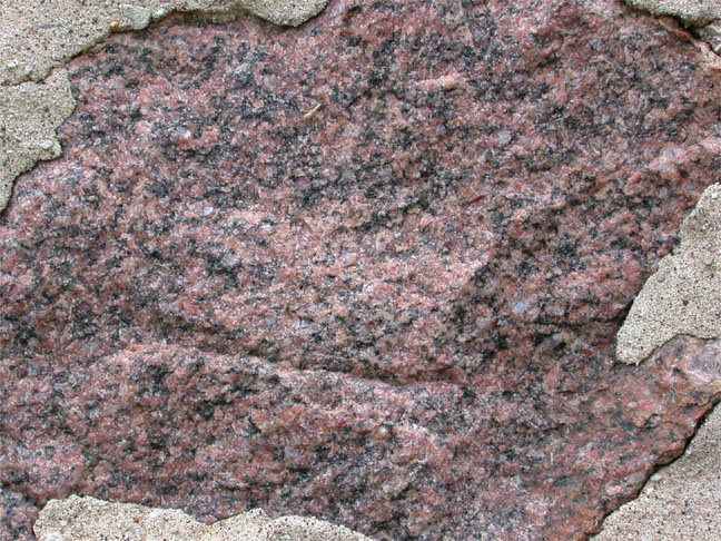 <p>With large crystals like granite.</p>