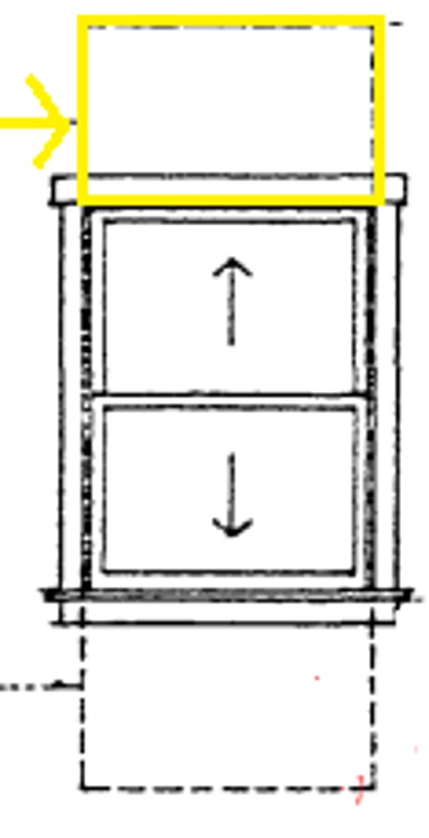 <p>A double-hung window constructed with a pocket in the head, into which one or both sashes can pass to increase the opening available for ventilation.</p>