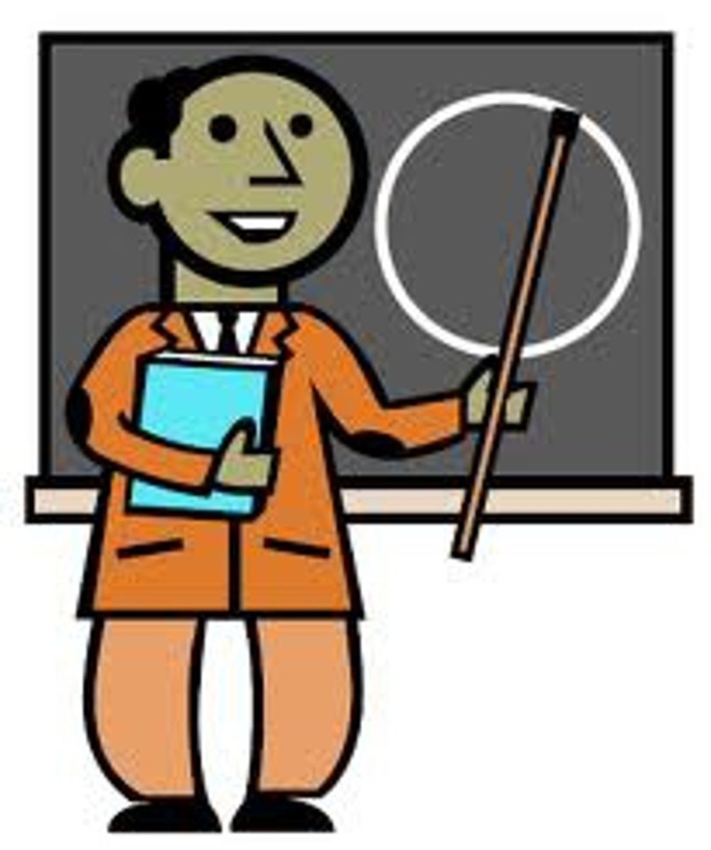 <p>A male teacher</p>