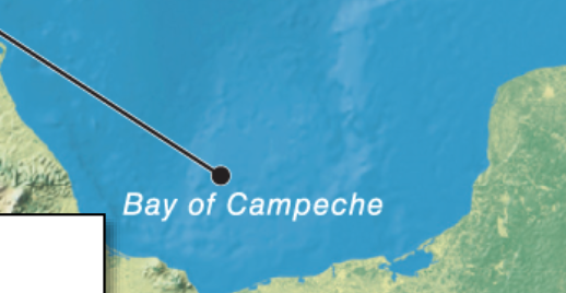 <p>Inlet of calm waters with land surrounding it on three sides; Can be found in Gulfs</p>