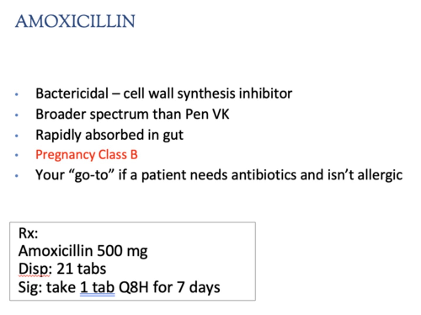 <p>amoxicillin</p>