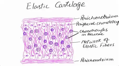 <p>describe Elastic cartilage</p>