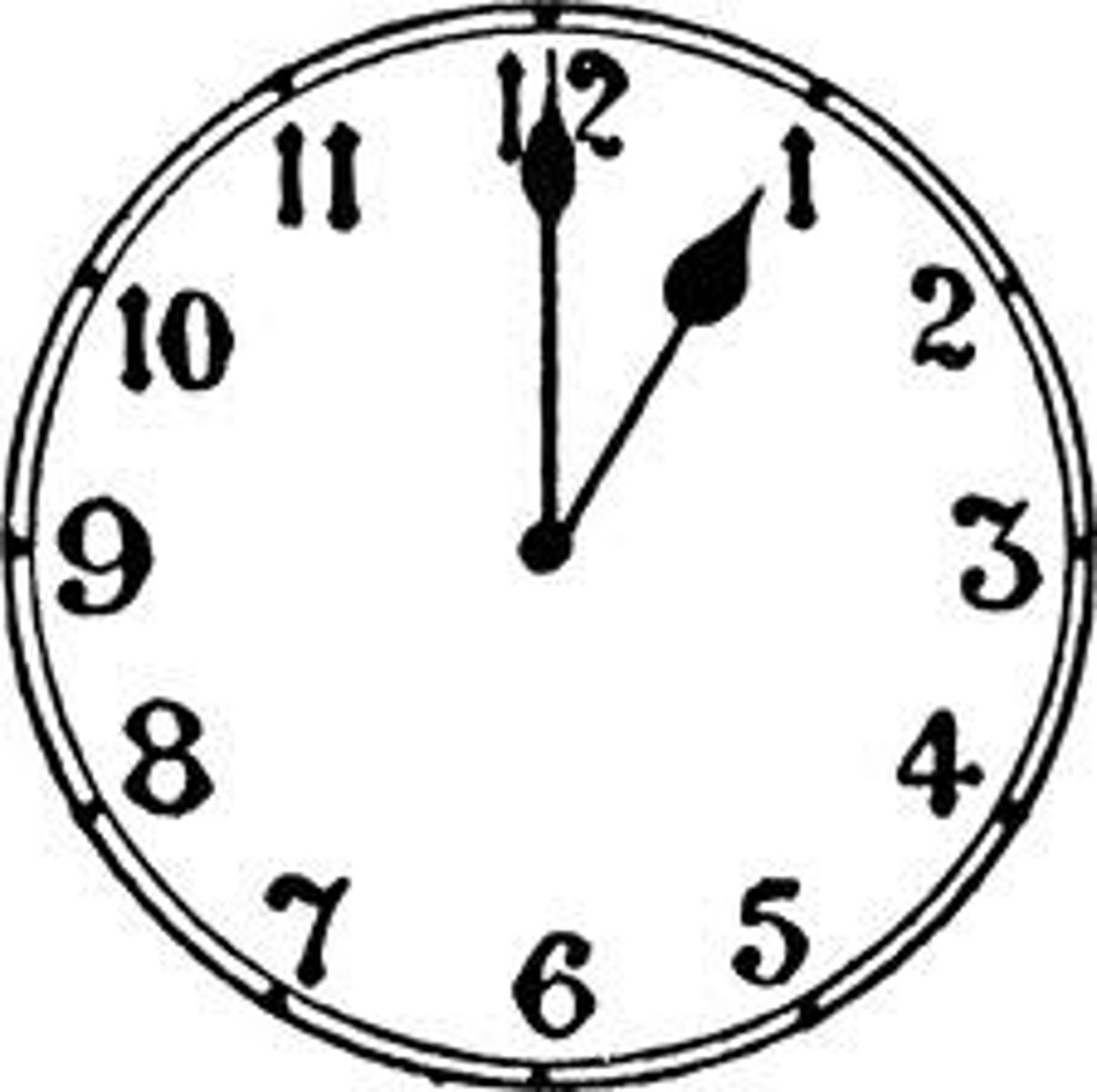 <p>It is one o'clock.</p>