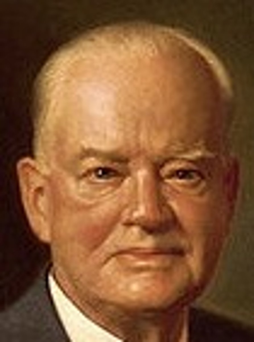 <p>Republican-Geologist. "The Great Humanitarian". Stock Market crashed in the beginning of his term. Failed to deal with great Depression.</p>