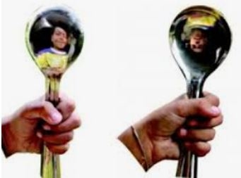 Image from an inner side of a spoon is on the _.

\
