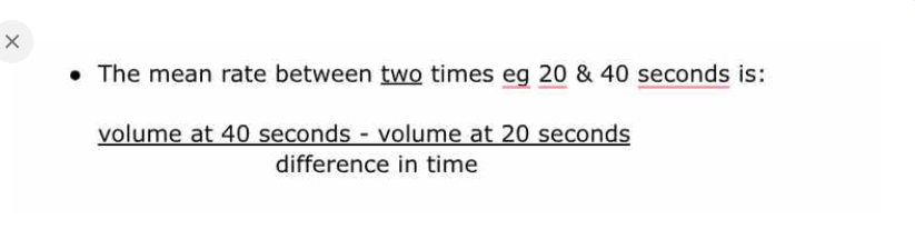 <p>mean rate between two times formulas </p>