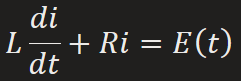 <p>E(t) = impressed voltage</p><p>i(t) = current in closed circuit</p><p>q(t) = charge incapacitor at time t</p><p>L = inductance</p><p>R = Resistance</p>