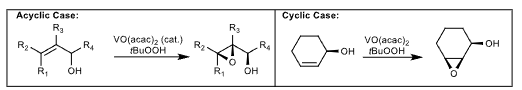 <p><strong>Allylic alcohol required </strong></p><p>Stereoselective, directed by chelation. </p>