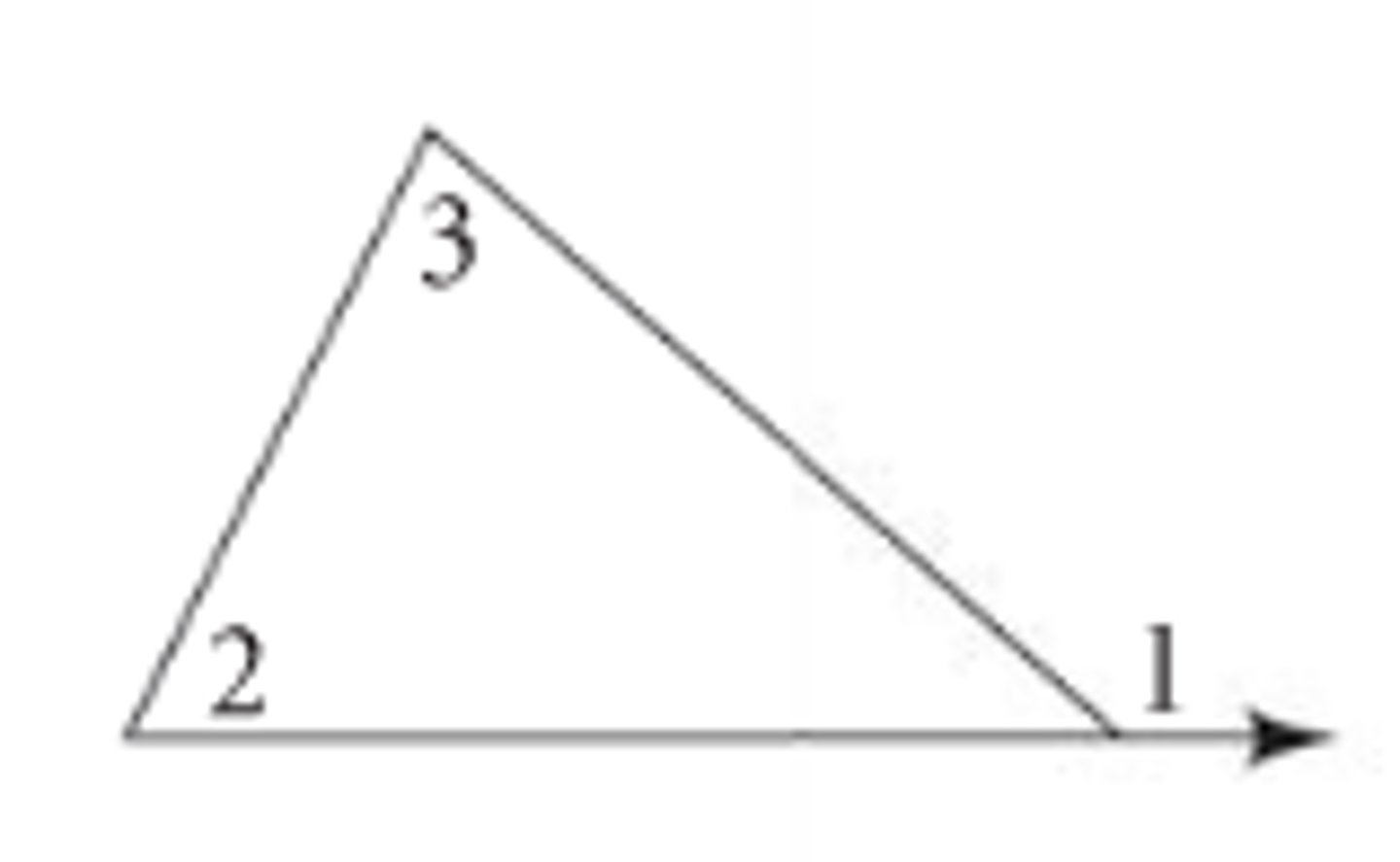<p>the angle formed when one side of the shape is extended</p><p>- adjacent interior angles is the linear angle inside the triangle</p>