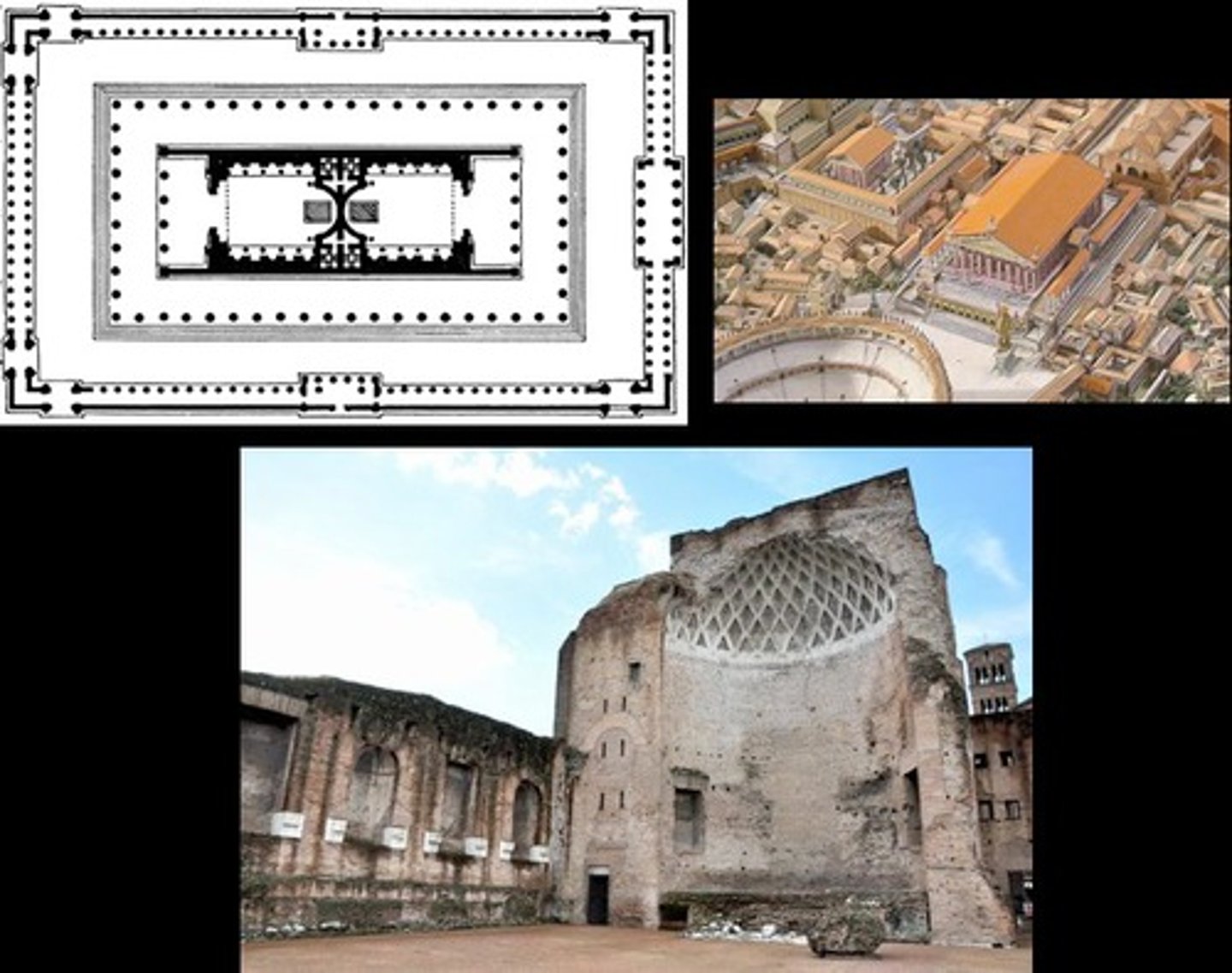<p>built by Hadrian in Rome in 135 on the grounds of the golden house</p><p>He had to move the Collossus of Nero to build it, and changed Neros face</p>