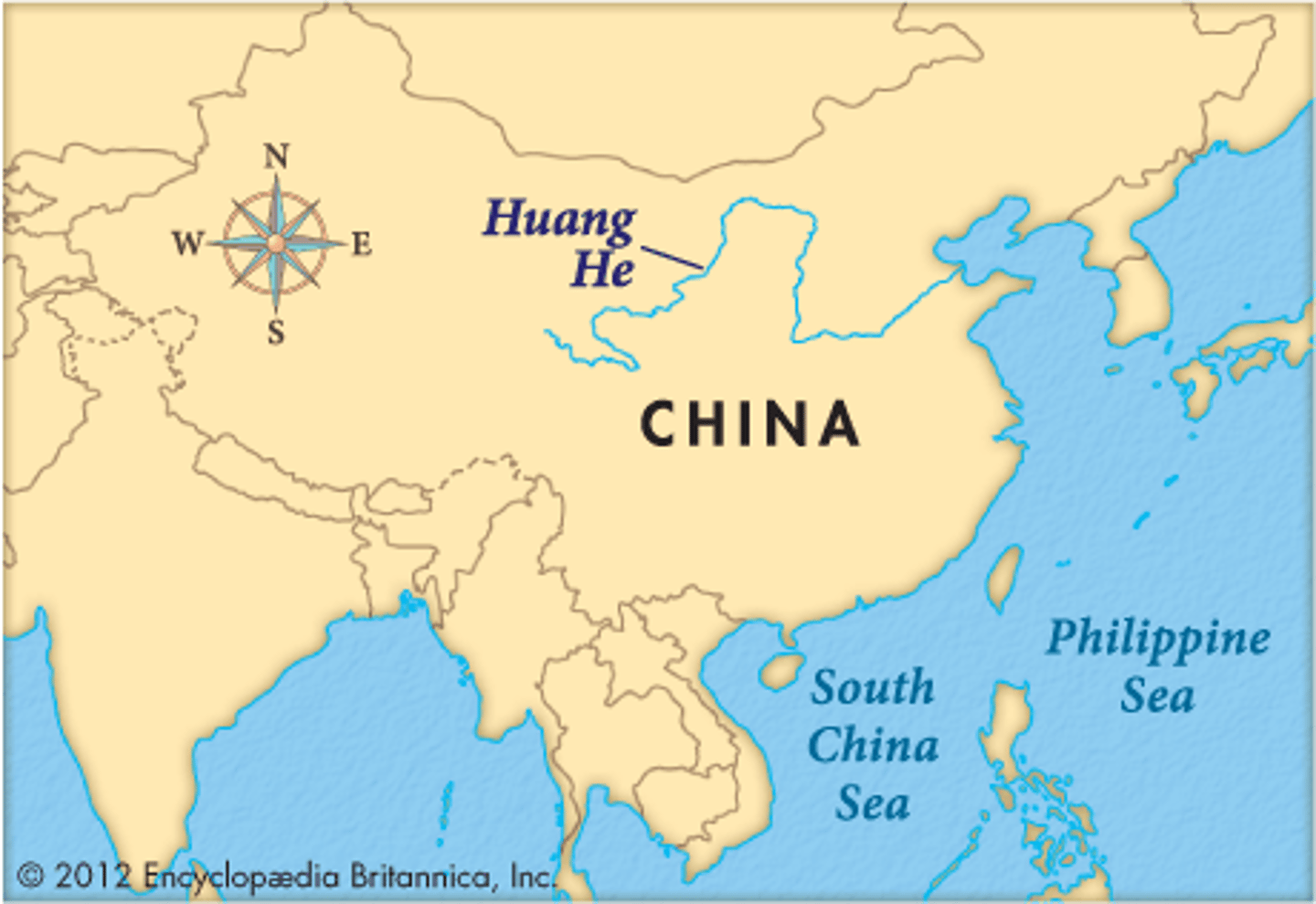 <p>Named for the muddy yellow silt in carries along its path through China. Second longest river in China.</p>