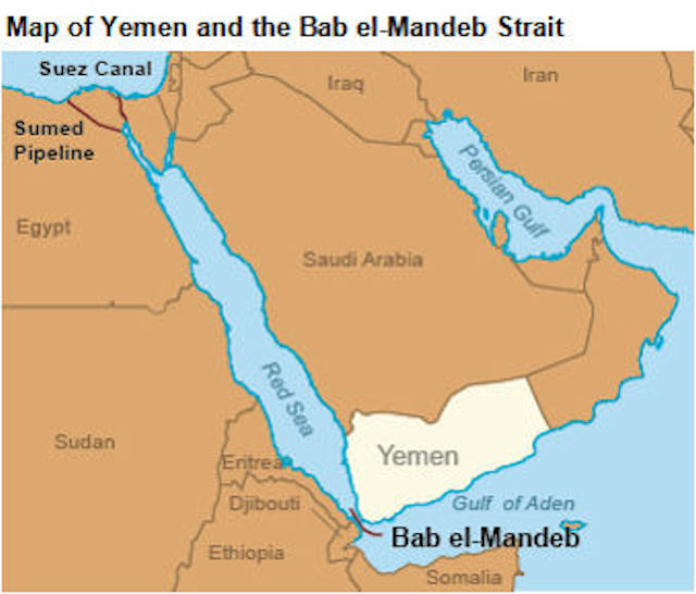 <p>How wide is Bab al-Mandab?</p>