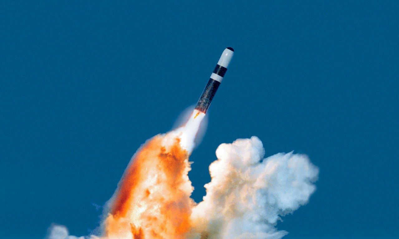 <p>Trident II (D5) Missiles are in Ohio Class SSBNs, each up to 24. 4,000 NM Range Solid-Propellant</p><p>Each carries multiple nuclear warheads inside Multiple independent Re-Entry Vehicles (MIRVs) which launch from the main missile.</p>