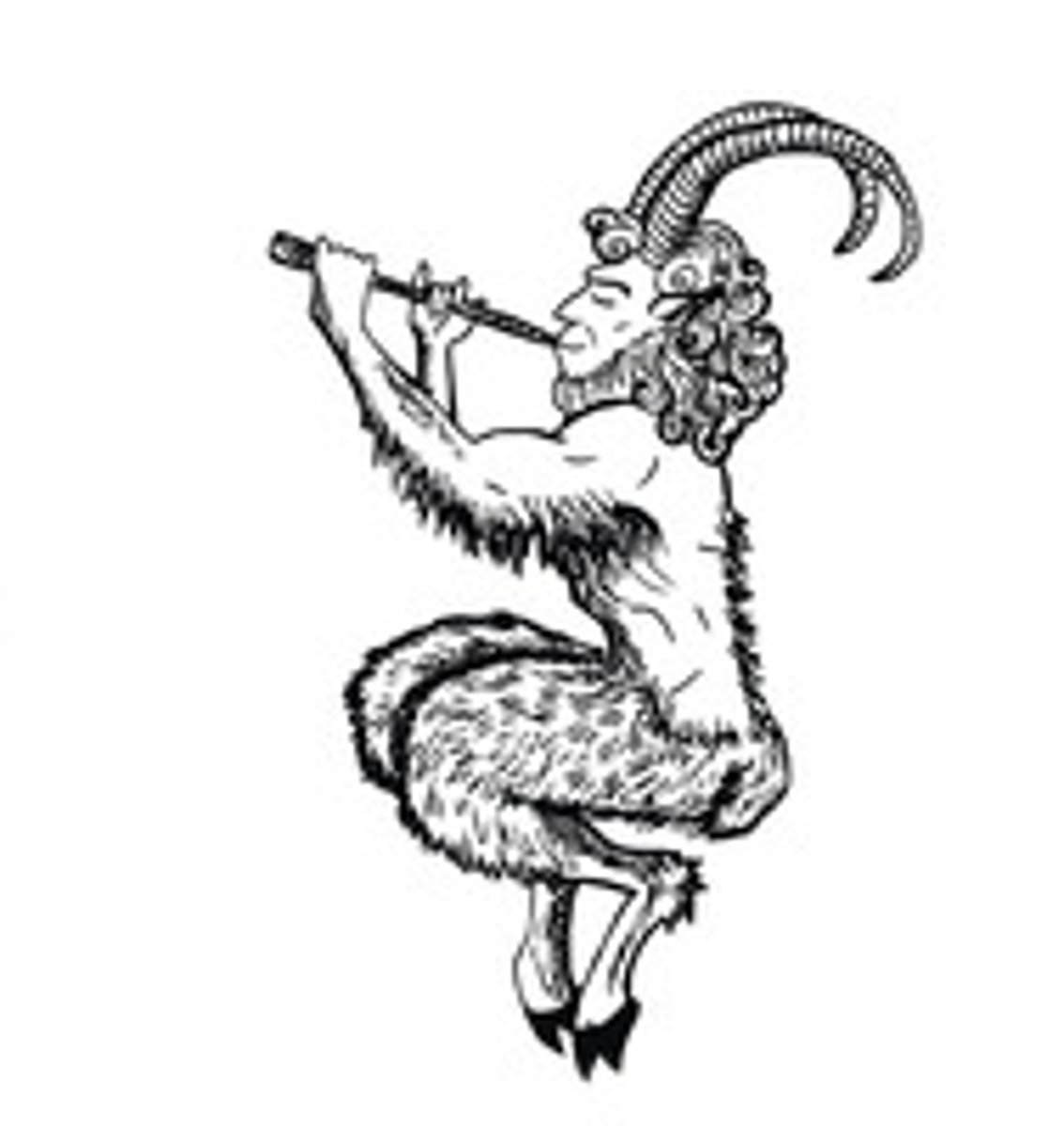 <p>? (wildlife; faun, w goat's horns, ears, legs and tail, 6,17, p 15)</p>