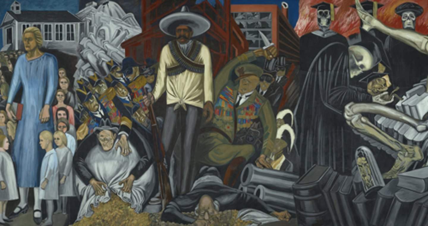 <p>a) He learned to paint at a young age but had to have his left hand and wrist amputated at the age of 21. Didn't stop him from painting<br>b) Is proud of his mestizaje heritage<br>c) The murals depict Mexico's struggle for independence and the suffering of the people<br>d) Unlike Rivera, Orozco had a much darker view of the Mexican Revolution. Rivera was optimistic, touting the glory of the revolution. Orozco was less comfortable with the bloody toll the war was taking.</p>