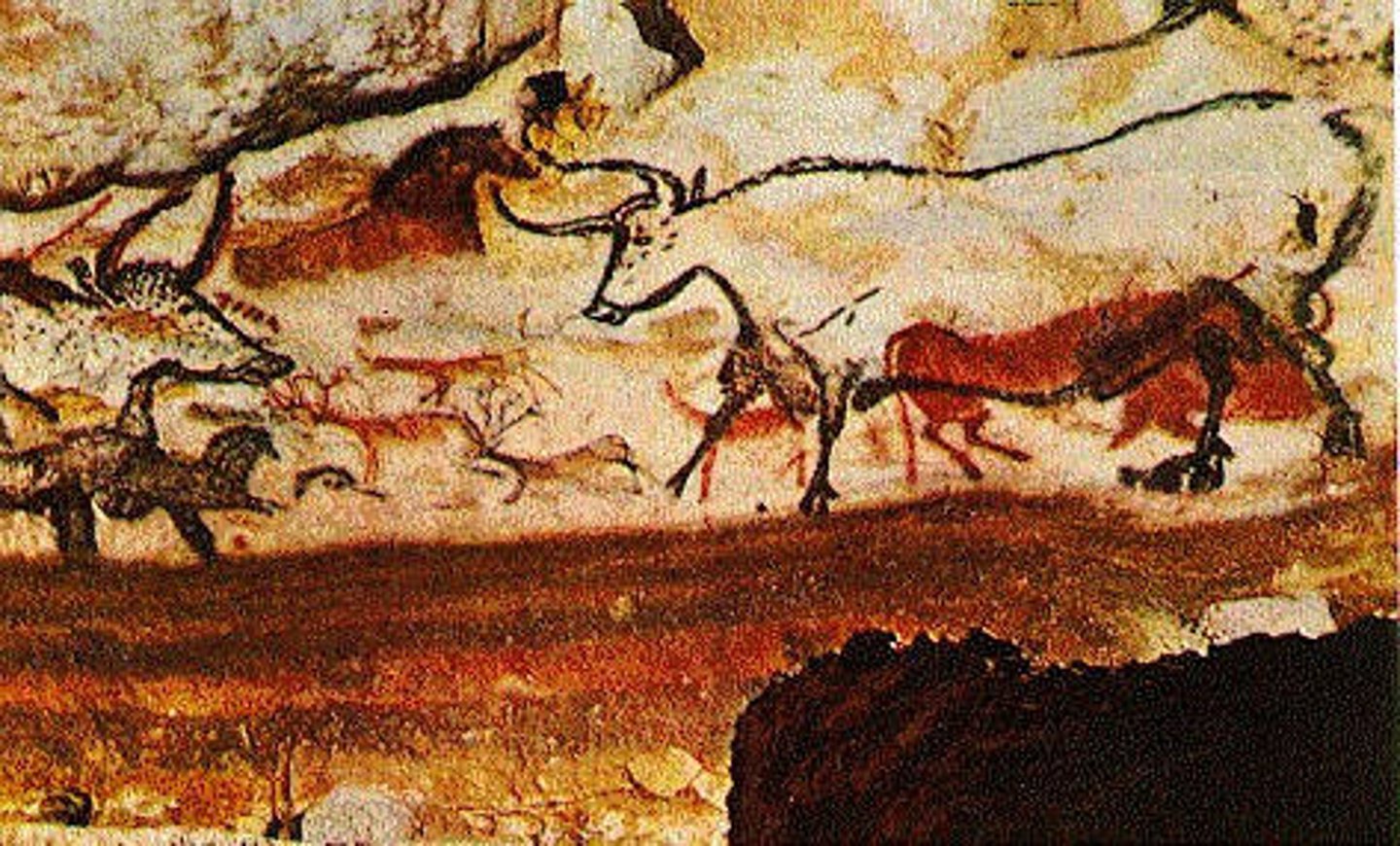 <p>Lascaux, France<br>Paleolithic Europe<br>15,000-13,000 B.C.E<br>Rock Painting</p>