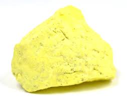<ol><li><p>nonmetallic luster</p></li><li><p>H &lt; 5.5</p></li><li><p>no&nbsp;cleavage'</p></li><li><p>bright yellow, smelly, powdery or crystals</p></li></ol><p></p>