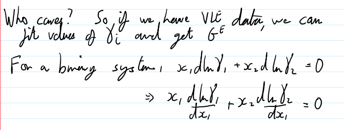 <p>fit the values of γ<sub>i</sub> and get G<sup>E</sup></p>