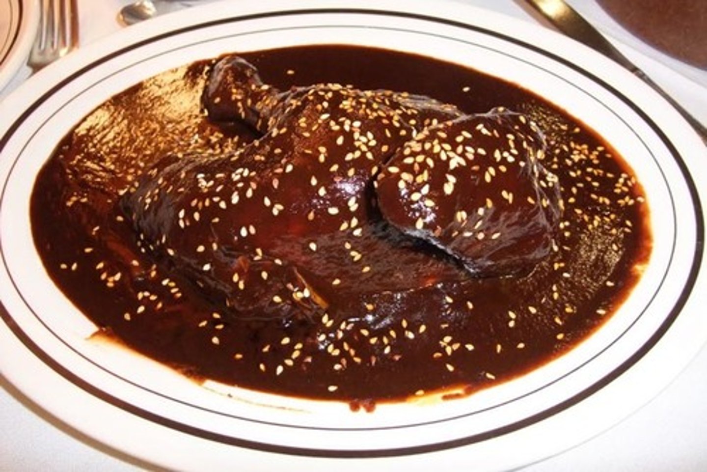 <p>spicy chocolate sauce</p>