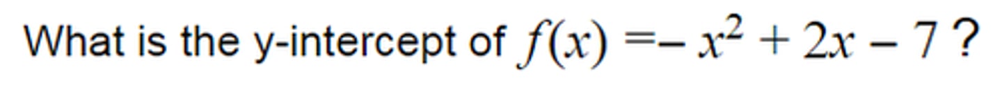 <p>What is the y-intercept of:</p>