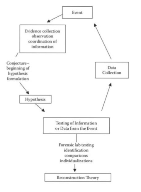 <p>crime scene reconstruction</p>