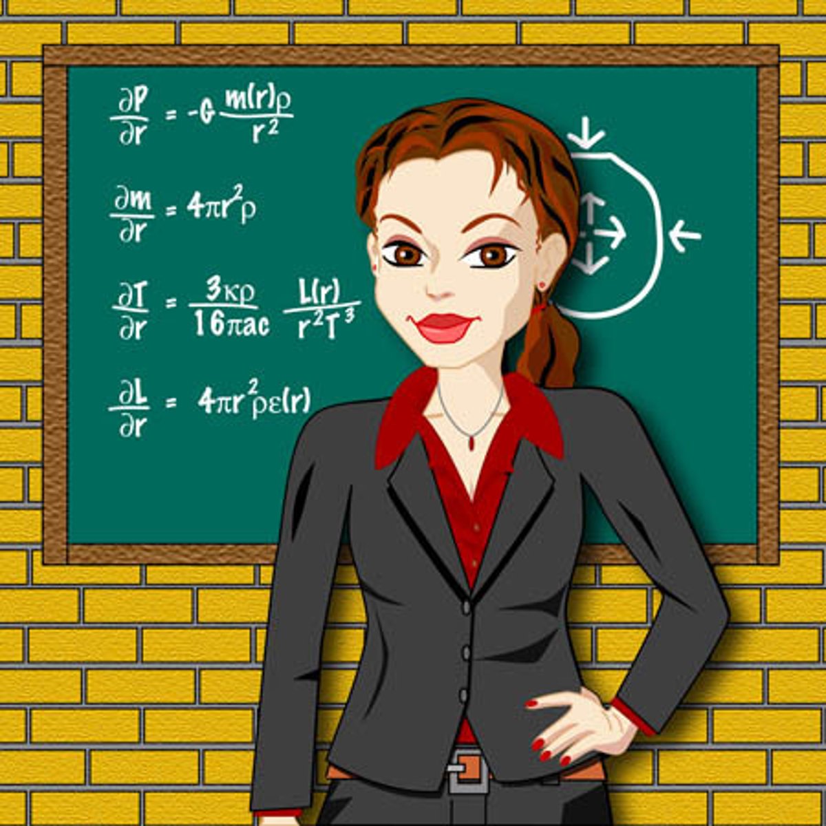 <p>A female teacher</p>
