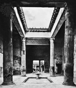 <table style="minWidth: 25px"><colgroup><col></colgroup><tbody><tr><td colspan="1" rowspan="1"><p><span>The formal entrance hall of an ancient Roman house, open to the sky at the center and usually featuring a pool for the collection of rainwater.</span></p></td></tr></tbody></table>