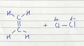 <p>Cl2 molecule becomes polarised</p>